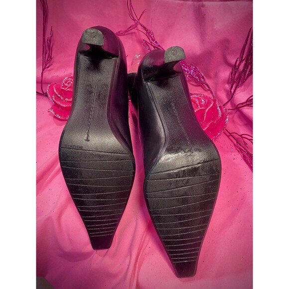 NEW…STUART WIETZMAN…BLACK LEATHER ANKLE BOOT…3” IN HEELS…WMN SIZE 9.5....VINTAGE - Picture 7 of 8